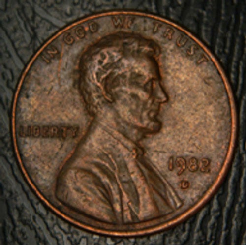 1982 D Small Date Zinc Penny 2.54g D over S, D over D DDO